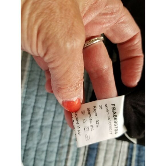 Women's Elastic Waist Lightweight Bodycon Pencil Stretch Midi Skirt, Black Sz XS - Picture 6 of 6